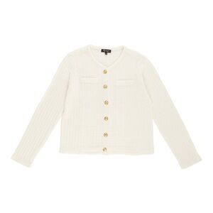 Women's White Button-Up Cardigan Sweater